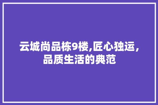云城尚品栋9楼,匠心独运，品质生活的典范 云城尚品栋9楼,匠心独运，品质生活的典范 家居设计