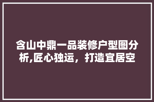 含山中鼎一品装修户型图分析,匠心独运，打造宜居空间