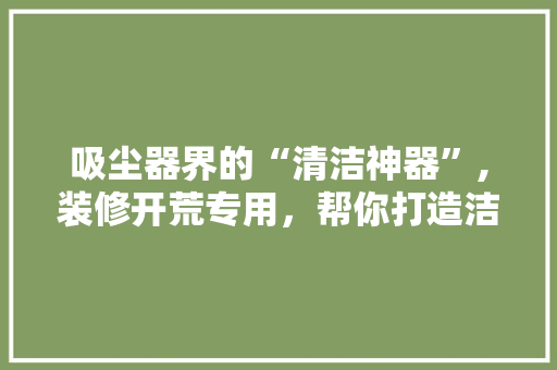 吸尘器界的“清洁神器”,装修开荒专用，帮你打造洁净家居环境