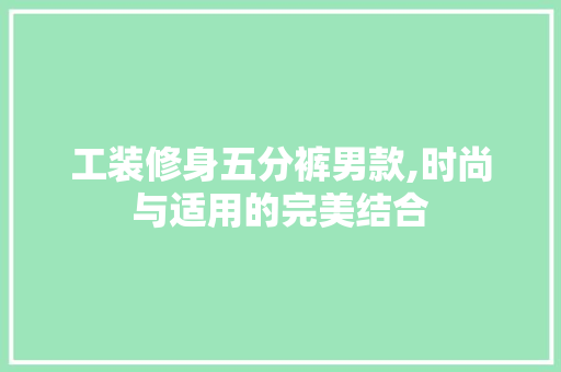 工装修身五分裤男款,时尚与适用的完美结合