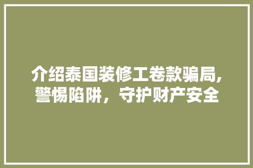 介绍泰国装修工卷款骗局,警惕陷阱，守护财产安全