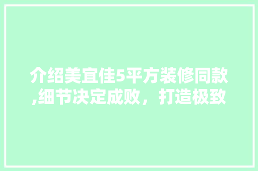 介绍美宜佳5平方装修同款,细节决定成败，打造极致便利店空间