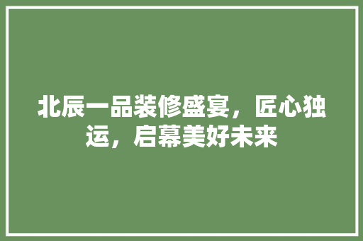 北辰一品装修盛宴，匠心独运，启幕美好未来