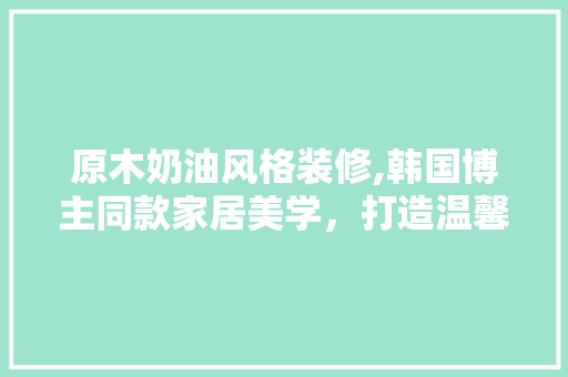 原木奶油风格装修,韩国博主同款家居美学，打造温馨舒适的居住空间
