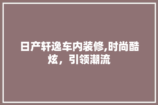 日产轩逸车内装修,时尚酷炫，引领潮流 日产轩逸车内装修,时尚酷炫，引领潮流 买房须知