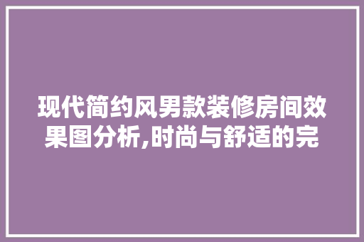 现代简约风男款装修房间效果图分析,时尚与舒适的完美融合 现代简约风男款装修房间效果图分析,时尚与舒适的完美融合 装修知识