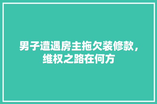 男子遭遇房主拖欠装修款，维权之路在何方 男子遭遇房主拖欠装修款，维权之路在何方 家居装饰