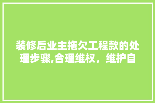 装修后业主拖欠工程款的处理步骤,合理维权，维护自身权益 装修后业主拖欠工程款的处理步骤,合理维权，维护自身权益 买房须知
