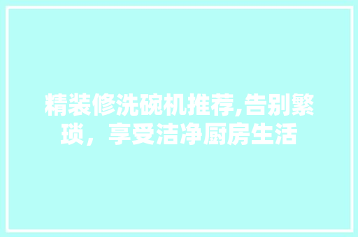 精装修洗碗机推荐,告别繁琐，享受洁净厨房生活 精装修洗碗机推荐,告别繁琐，享受洁净厨房生活 二手房