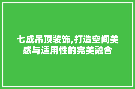 七成吊顶装饰,打造空间美感与适用性的完美融合 七成吊顶装饰,打造空间美感与适用性的完美融合 家居设计