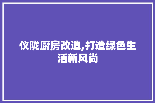 仪陇厨房改造,打造绿色生活新风尚 买房须知