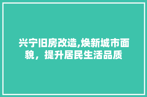 兴宁旧房改造,焕新城市面貌，提升居民生活品质