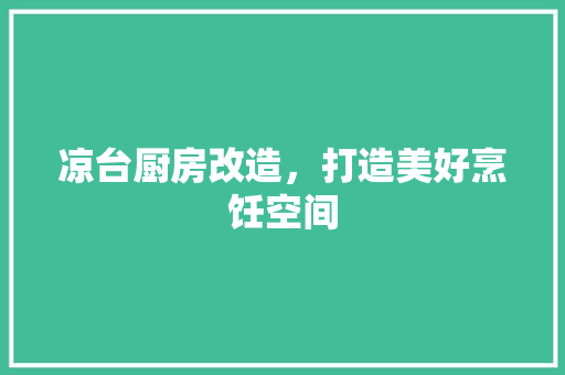 凉台厨房改造，打造美好烹饪空间 装修知识
