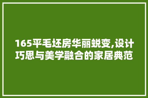 165平毛坯房华丽蜕变,设计巧思与美学融合的家居典范 家居设计