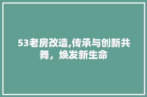 53老房改造,传承与创新共舞，焕发新生命 家居设计