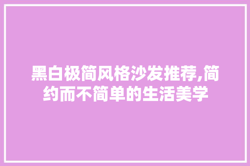 黑白极简风格沙发推荐,简约而不简单的生活美学 黑白极简风格沙发推荐,简约而不简单的生活美学 二手房