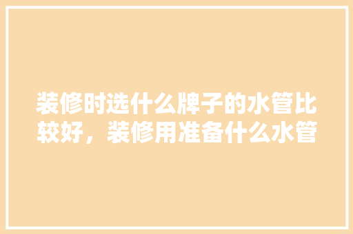 装修时选什么牌子的水管比较好，装修用准备什么水管最好呢。 装修时选什么牌子的水管比较好，装修用准备什么水管最好呢。 家居装饰