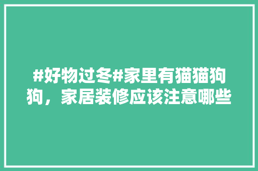 #好物过冬#家里有猫猫狗狗，家居装修应该注意哪些，宠物店装修准备什么家具好。 #好物过冬#家里有猫猫狗狗，家居装修应该注意哪些，宠物店装修准备什么家具好。 装修知识