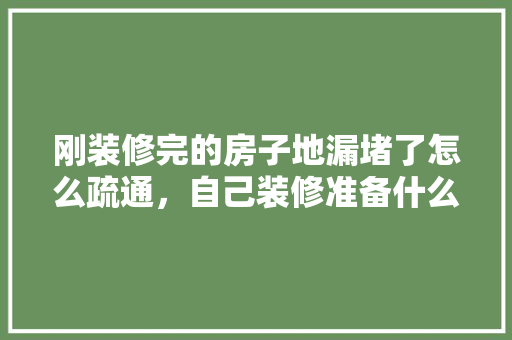 刚装修完的房子地漏堵了怎么疏通，自己装修准备什么地漏好呢。 刚装修完的房子地漏堵了怎么疏通，自己装修准备什么地漏好呢。 装修知识