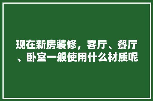 现在新房装修，客厅、餐厅、卧室一般使用什么材质呢，为什么，装修新房准备买什么材料好。 现在新房装修，客厅、餐厅、卧室一般使用什么材质呢，为什么，装修新房准备买什么材料好。 家居装饰