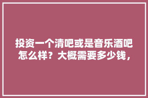 投资一个清吧或是音乐酒吧怎么样？大概需要多少钱，装修清吧需要哪些费用。 投资一个清吧或是音乐酒吧怎么样？大概需要多少钱，装修清吧需要哪些费用。 二手房