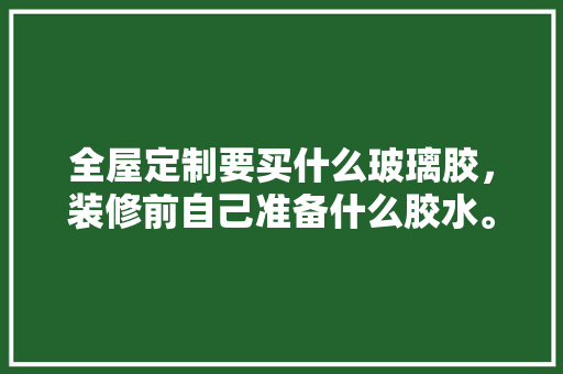 全屋定制要买什么玻璃胶，装修前自己准备什么胶水。 全屋定制要买什么玻璃胶，装修前自己准备什么胶水。 买房须知