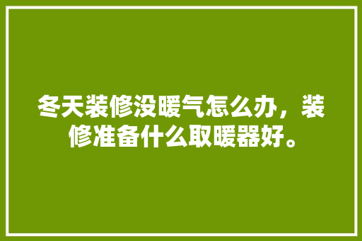 冬天装修没暖气怎么办，装修准备什么取暖器好。 冬天装修没暖气怎么办，装修准备什么取暖器好。 买房须知