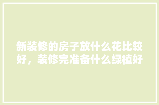 新装修的房子放什么花比较好，装修完准备什么绿植好呢。 新装修的房子放什么花比较好，装修完准备什么绿植好呢。 二手房