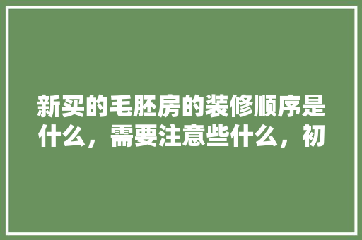 新买的毛胚房的装修顺序是什么，需要注意些什么，初次装修需要准备什么东西。 新买的毛胚房的装修顺序是什么，需要注意些什么，初次装修需要准备什么东西。 装修知识