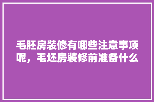 毛胚房装修有哪些注意事项呢，毛坯房装修前准备什么东西。 毛胚房装修有哪些注意事项呢，毛坯房装修前准备什么东西。 家居装饰