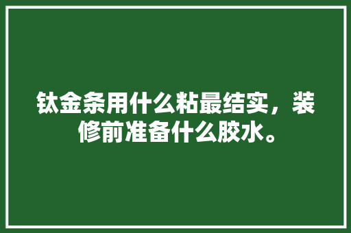 钛金条用什么粘最结实，装修前准备什么胶水。 钛金条用什么粘最结实，装修前准备什么胶水。 二手房