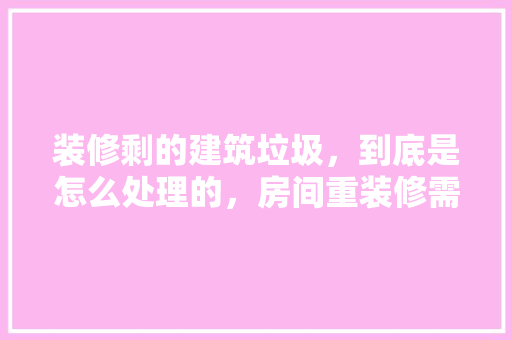 装修剩的建筑垃圾，到底是怎么处理的，房间重装修需要准备什么东西。 装修剩的建筑垃圾，到底是怎么处理的，房间重装修需要准备什么东西。 二手房