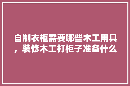自制衣柜需要哪些木工用具，装修木工打柜子准备什么材料。 自制衣柜需要哪些木工用具，装修木工打柜子准备什么材料。 买房须知