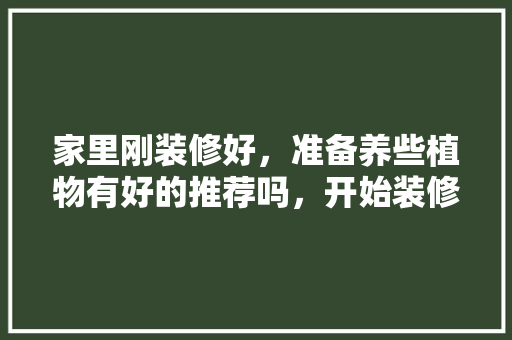 家里刚装修好，准备养些植物有好的推荐吗，开始装修先准备什么好点呢。 家里刚装修好，准备养些植物有好的推荐吗，开始装修先准备什么好点呢。 买房须知
