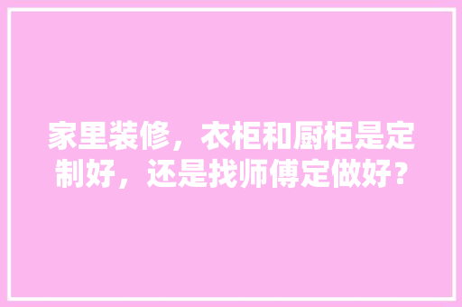 家里装修，衣柜和厨柜是定制好，还是找师傅定做好？哪种更实用环保，你怎么看，装修家都准备什么东西好呢。 家里装修，衣柜和厨柜是定制好，还是找师傅定做好？哪种更实用环保，你怎么看，装修家都准备什么东西好呢。 买房须知