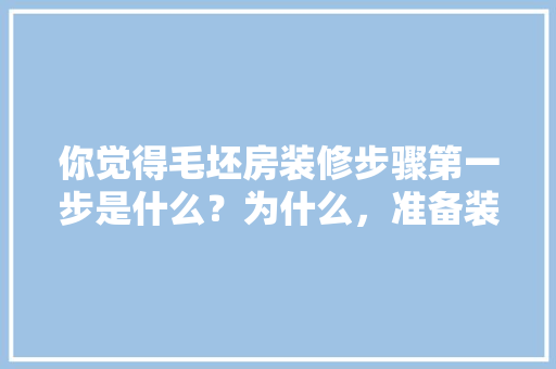 你觉得毛坯房装修步骤第一步是什么？为什么，准备装修第一步买什么好呢。 你觉得毛坯房装修步骤第一步是什么？为什么，准备装修第一步买什么好呢。 家居装饰