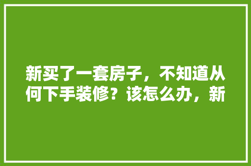 新买了一套房子，不知道从何下手装修？该怎么办，新房装修钱需要准备什么东西。 新买了一套房子，不知道从何下手装修？该怎么办，新房装修钱需要准备什么东西。 装修知识
