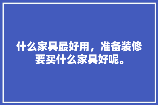 什么家具最好用，准备装修要买什么家具好呢。 什么家具最好用，准备装修要买什么家具好呢。 家居装饰