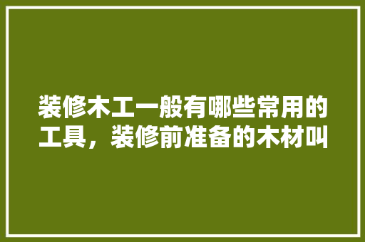 装修木工一般有哪些常用的工具，装修前准备的木材叫什么名字。 装修木工一般有哪些常用的工具，装修前准备的木材叫什么名字。 装修知识