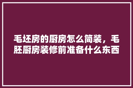 毛坯房的厨房怎么简装，毛胚厨房装修前准备什么东西。 毛坯房的厨房怎么简装，毛胚厨房装修前准备什么东西。 二手房