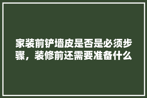 家装前铲墙皮是否是必须步骤，装修前还需要准备什么东西。 家装前铲墙皮是否是必须步骤，装修前还需要准备什么东西。 家居设计