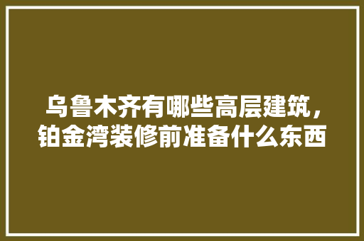 乌鲁木齐有哪些高层建筑，铂金湾装修前准备什么东西。 乌鲁木齐有哪些高层建筑，铂金湾装修前准备什么东西。 家居设计