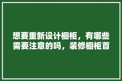 想要重新设计橱柜，有哪些需要注意的吗，装修橱柜首先要准备什么东西。 想要重新设计橱柜，有哪些需要注意的吗，装修橱柜首先要准备什么东西。 二手房