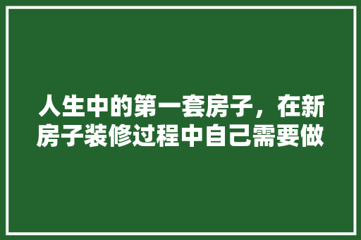 人生中的第一套房子，在新房子装修过程中自己需要做什么，装修房子前先做什么准备工作。 人生中的第一套房子，在新房子装修过程中自己需要做什么，装修房子前先做什么准备工作。 装修知识