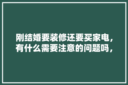 刚结婚要装修还要买家电，有什么需要注意的问题吗，装修要为女孩子准备什么东西。 刚结婚要装修还要买家电，有什么需要注意的问题吗，装修要为女孩子准备什么东西。 装修知识