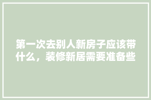 第一次去别人新房子应该带什么，装修新居需要准备些什么东西。 第一次去别人新房子应该带什么，装修新居需要准备些什么东西。 二手房