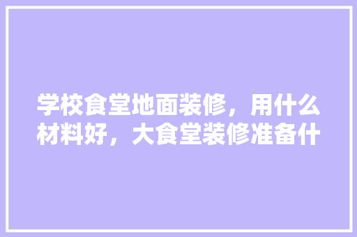 学校食堂地面装修，用什么材料好，大食堂装修准备什么物品。 学校食堂地面装修，用什么材料好，大食堂装修准备什么物品。 二手房