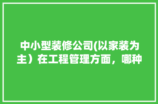 中小型装修公司(以家装为主）在工程管理方面，哪种方式好，武汉装修需要准备什么东西。 中小型装修公司(以家装为主）在工程管理方面，哪种方式好，武汉装修需要准备什么东西。 装修知识