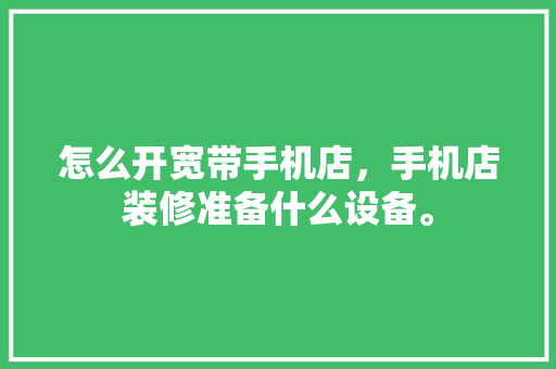 怎么开宽带手机店，手机店装修准备什么设备。 怎么开宽带手机店，手机店装修准备什么设备。 二手房