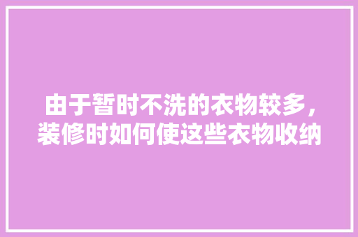 由于暂时不洗的衣物较多，装修时如何使这些衣物收纳的井井有条，服装装修准备什么材料好。 由于暂时不洗的衣物较多，装修时如何使这些衣物收纳的井井有条，服装装修准备什么材料好。 二手房
